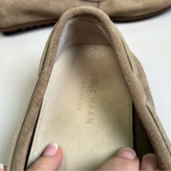 Cole Haan Driving Shoes Loafers Sz 10.5 M  Beige Suede Lace Up Casual Shoes
