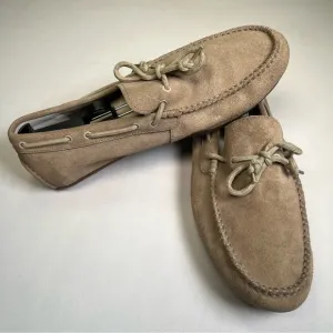 Cole Haan Driving Shoes Loafers Sz 10.5 M  Beige Suede Lace Up Casual Shoes