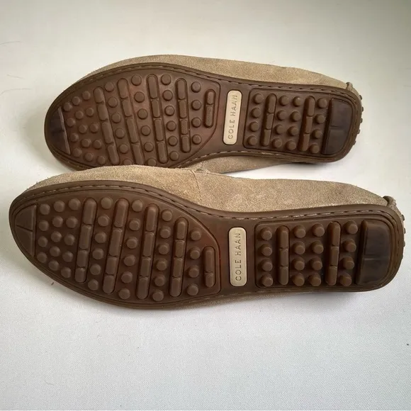 Cole Haan Driving Shoes Loafers Sz 10.5 M  Beige Suede Lace Up Casual Shoes