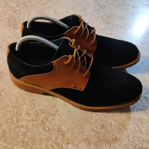 Cole Haan Great Jones Saddle Suede Lace Up Black Brown Men's 9.5 M ( Clean )