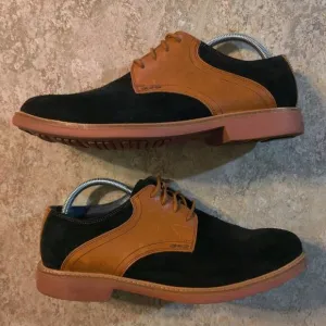 Cole Haan Great Jones Saddle Suede Lace Up Black Brown Men's 9.5 M ( Clean )
