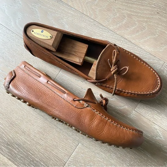 Cole haan gunnison cognac brown leather driving moccasin loafers shoes men 12 M