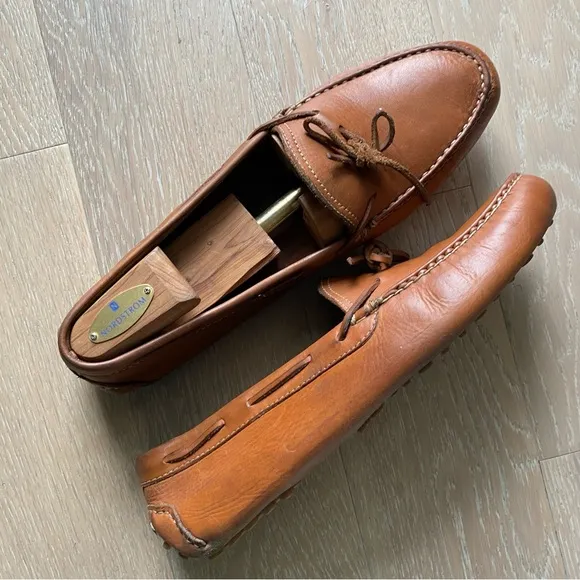 Cole haan gunnison cognac brown leather driving moccasin loafers shoes men 12 M