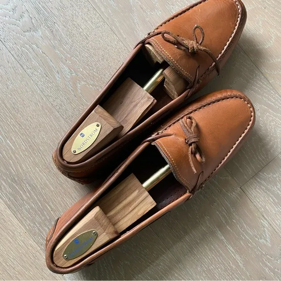 Cole haan gunnison cognac brown leather driving moccasin loafers shoes men 12 M