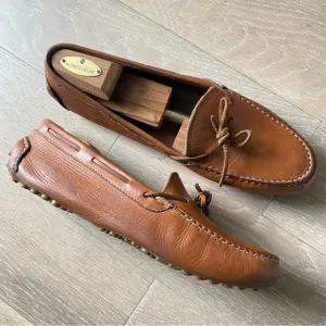 Cole haan gunnison cognac brown leather driving moccasin loafers shoes men 12 M