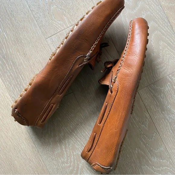 Cole haan gunnison cognac brown leather driving moccasin loafers shoes men 12 M