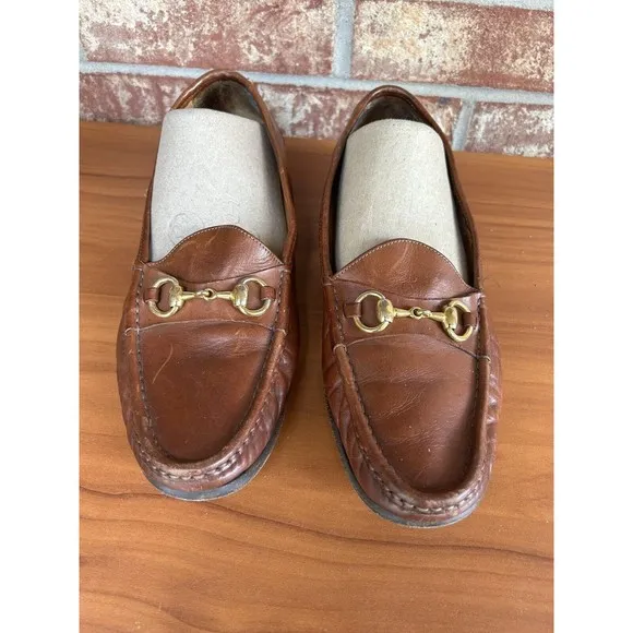 Cole Haan Men Brown Leather Horsebit Loafers Made in Italy Size 9 M