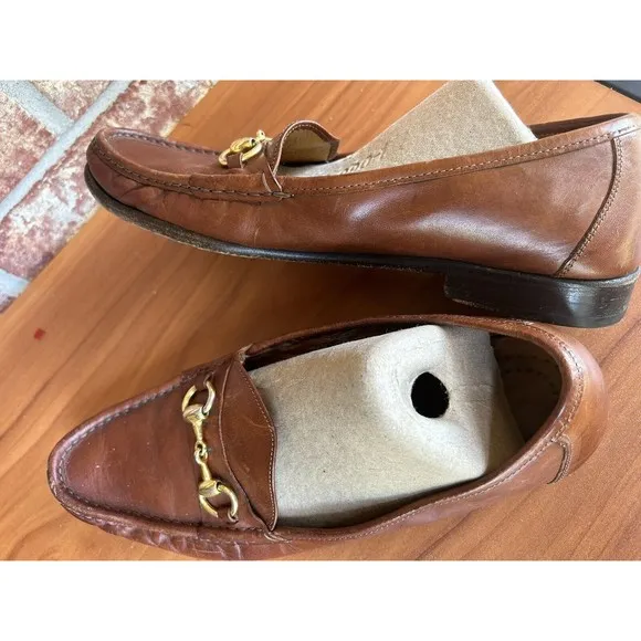 Cole Haan Men Brown Leather Horsebit Loafers Made in Italy Size 9 M