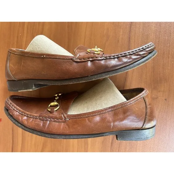 Cole Haan Men Brown Leather Horsebit Loafers Made in Italy Size 9 M