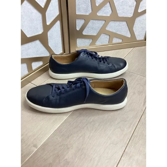 Cole Haan Men Grand Crosscourt II Sneaker Navy Leather Brnsh 12 M Shoes