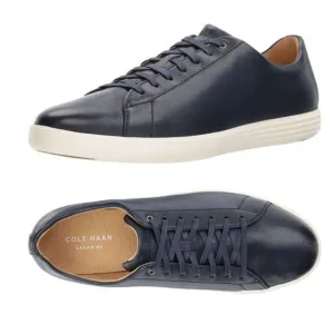 Cole Haan Men Grand Crosscourt II Sneaker Navy Leather Brnsh 12 M Shoes