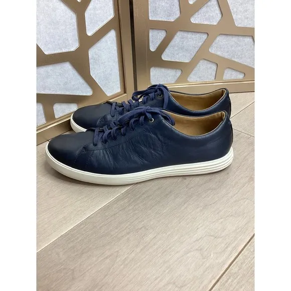 Cole Haan Men Grand Crosscourt II Sneaker Navy Leather Brnsh 12 M Shoes