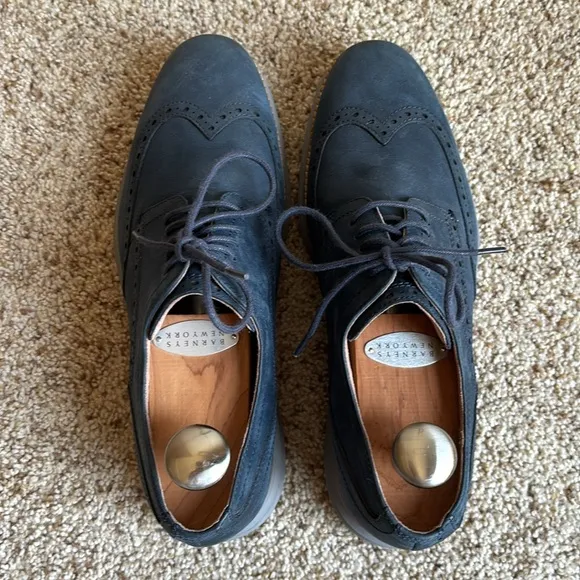 Cole Haan Men’s Grand OS OriginalGrand Blue Suede Wing Tip Oxford Brogue Shoes
