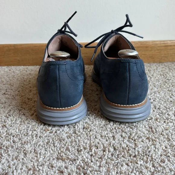 Cole Haan Men’s Grand OS OriginalGrand Blue Suede Wing Tip Oxford Brogue Shoes
