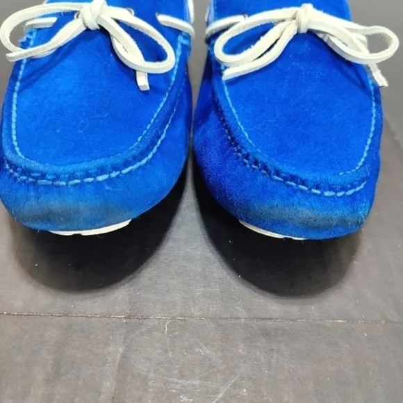 Cole Haan   Nike Air Colab Blue Leather Suede Loafers Mens Shoes Size 11.5