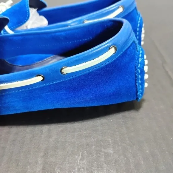 Cole Haan   Nike Air Colab Blue Leather Suede Loafers Mens Shoes Size 11.5