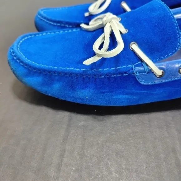 Cole Haan   Nike Air Colab Blue Leather Suede Loafers Mens Shoes Size 11.5