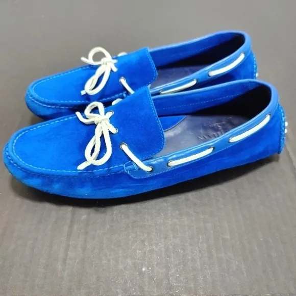 Cole Haan   Nike Air Colab Blue Leather Suede Loafers Mens Shoes Size 11.5