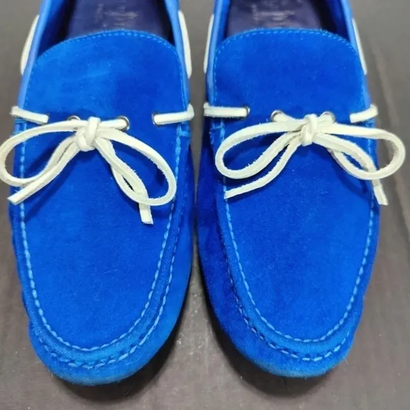 Cole Haan   Nike Air Colab Blue Leather Suede Loafers Mens Shoes Size 11.5