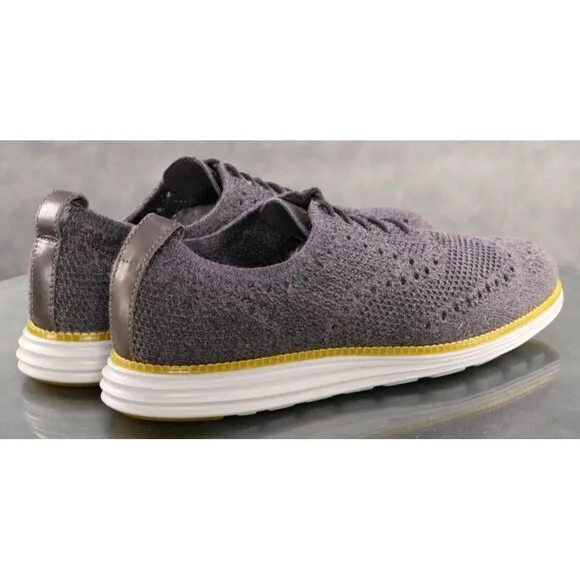 Cole Haan Original Grand $150 Men's Wingtip Knit Casual Shoes Sz 9.5 Gray C31070