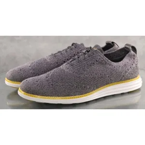Cole Haan Original Grand $150 Men's Wingtip Knit Casual Shoes Sz 9.5 Gray C31070