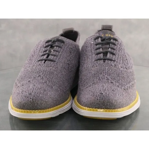 Cole Haan Original Grand $150 Men's Wingtip Knit Casual Shoes Sz 9.5 Gray C31070