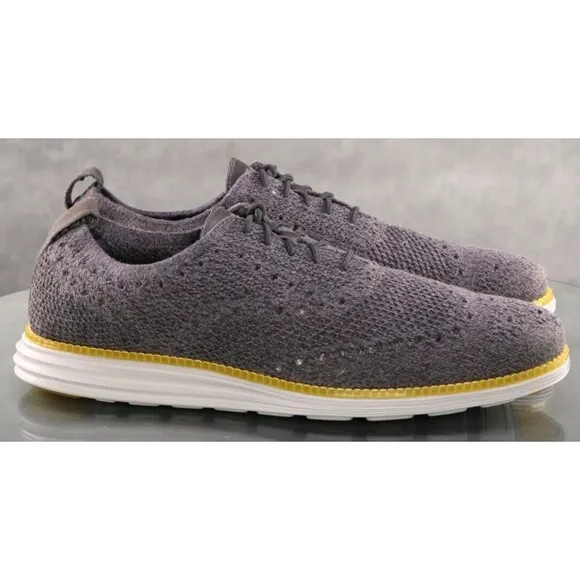 Cole Haan Original Grand $150 Men's Wingtip Knit Casual Shoes Sz 9.5 Gray C31070
