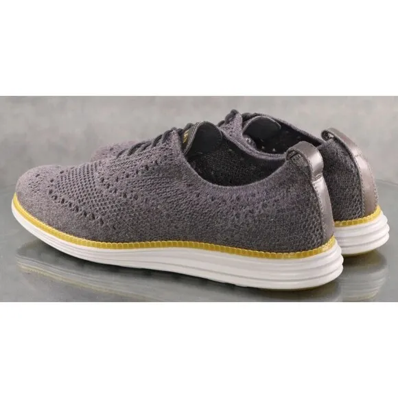 Cole Haan Original Grand $150 Men's Wingtip Knit Casual Shoes Sz 9.5 Gray C31070