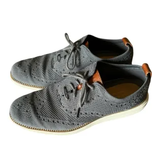 Cole Haan Original Grand Men’s Grey Wingtip Oxford Shoes Knit size 9