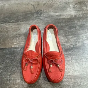 Cole Haan Red Moccasin Shoes with Tassel Detail