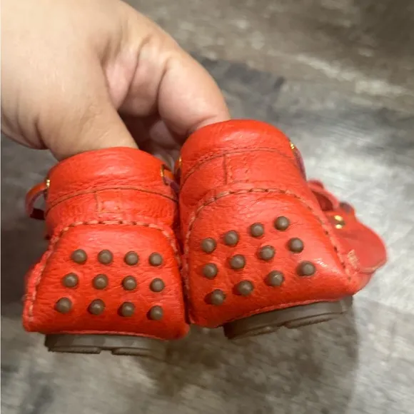 Cole Haan Red Moccasin Shoes with Tassel Detail