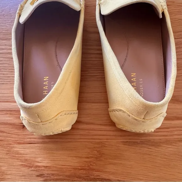 Cole Haan Tully Driver Suede Loafer Shoes in Sunshine Canary Yellow Size 6.5