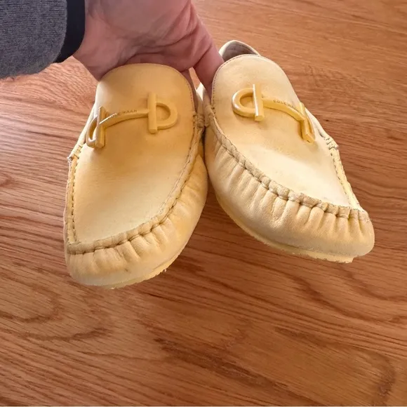 Cole Haan Tully Driver Suede Loafer Shoes in Sunshine Canary Yellow Size 6.5