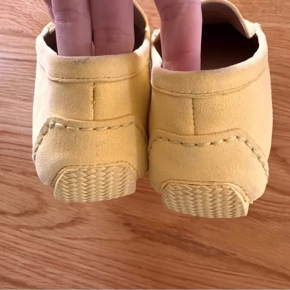 Cole Haan Tully Driver Suede Loafer Shoes in Sunshine Canary Yellow Size 6.5