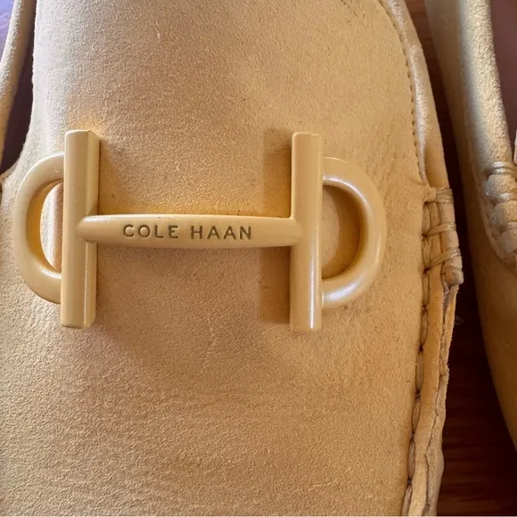 Cole Haan Tully Driver Suede Loafer Shoes in Sunshine Canary Yellow Size 6.5