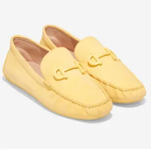 Cole Haan Tully Driver Suede Loafer Shoes in Sunshine Canary Yellow Size 6.5
