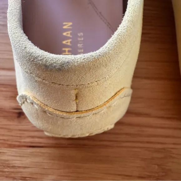 Cole Haan Tully Driver Suede Loafer Shoes in Sunshine Canary Yellow Size 6.5