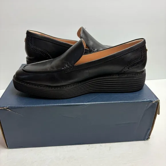 Cole Haan Women's Black Platform Loafers Flowerfoam ZWF090 10.5M New