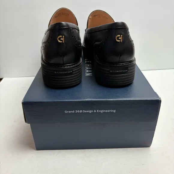 Cole Haan Women's Black Platform Loafers Flowerfoam ZWF090 10.5M New