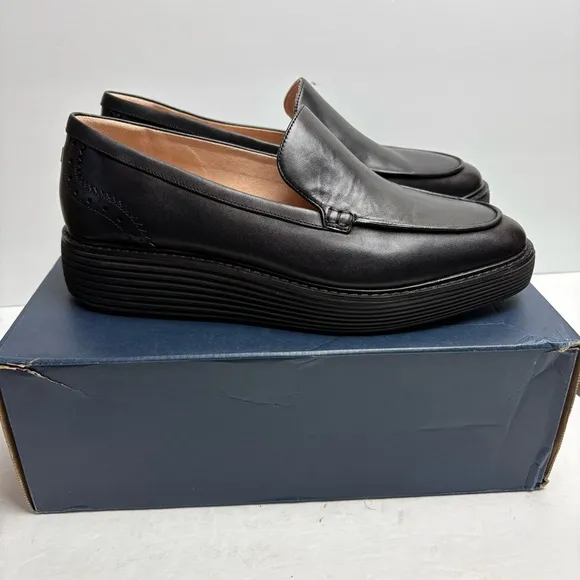 Cole Haan Women's Black Platform Loafers Flowerfoam ZWF090 10.5M New