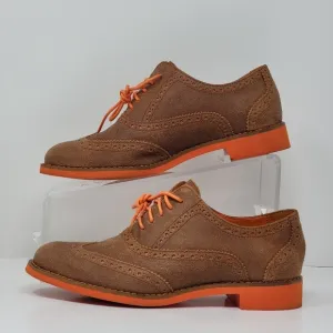 Cole Haan Women's Size 5 B Alisa Wingtip Suede Oxford Shoes Orange D38959