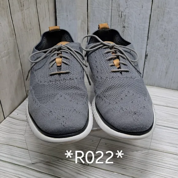 Cole Haan ZeroGrand Men 8.5M LaceUp Grey Cloth Oxford Tip Foam Cushion Shoes