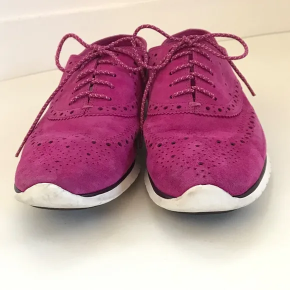 COLE HAAN Zerogrand Suede Wing Tip Oxford Sneakers Pink Women’s Size 10.5