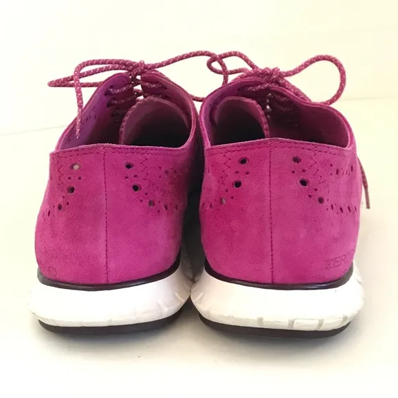 COLE HAAN Zerogrand Suede Wing Tip Oxford Sneakers Pink Women’s Size 10.5