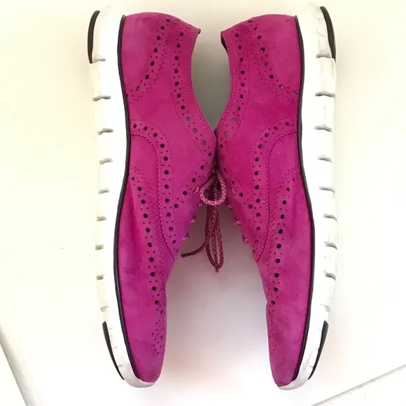 COLE HAAN Zerogrand Suede Wing Tip Oxford Sneakers Pink Women’s Size 10.5