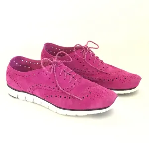 COLE HAAN Zerogrand Suede Wing Tip Oxford Sneakers Pink Women’s Size 10.5