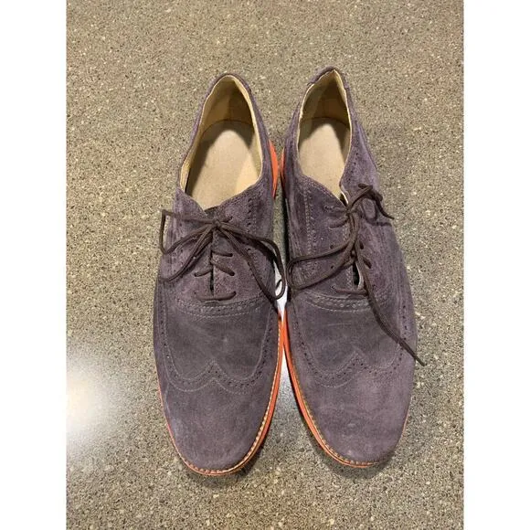 Cole Haan ZeroGrand Wingtip Oxford Shoes Brown Suede Men's Size 11.5
