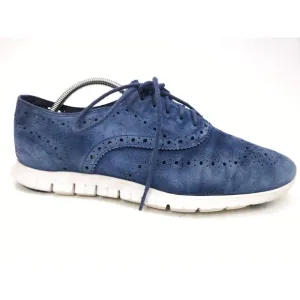 Cole Haan Zerogrand Women's size 9 B Wing tip Blazer Blue Suede Shoes D44805