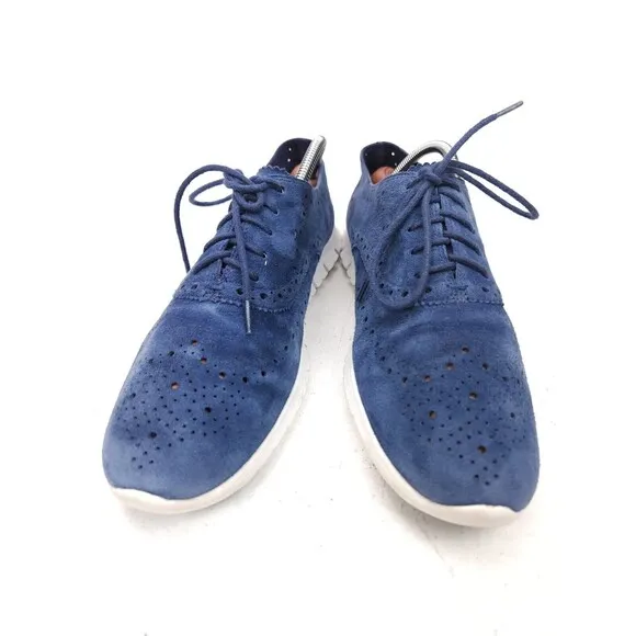 Cole Haan Zerogrand Women's size 9 B Wing tip Blazer Blue Suede Shoes D44805