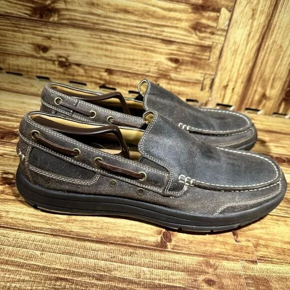 Cole Haan Leather Loafers Boat Shoes Mens Size 10 M US Gray Distressed C12360
